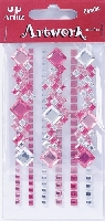Artoz Artwork Sticker, Combo Cluster, eckig, rosa, kristall